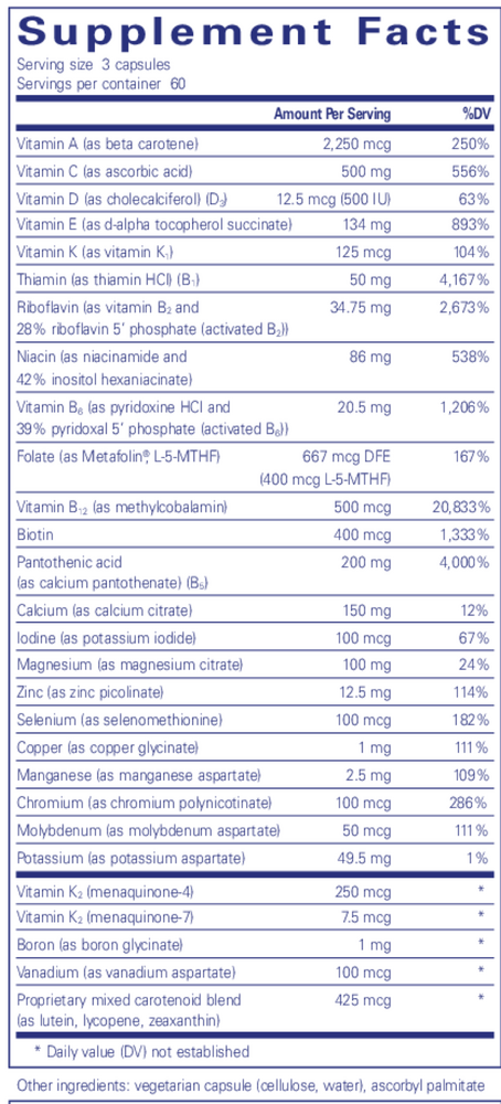 Pure Encapsulations Nutrient 950 w/Vitamin K - Image 3