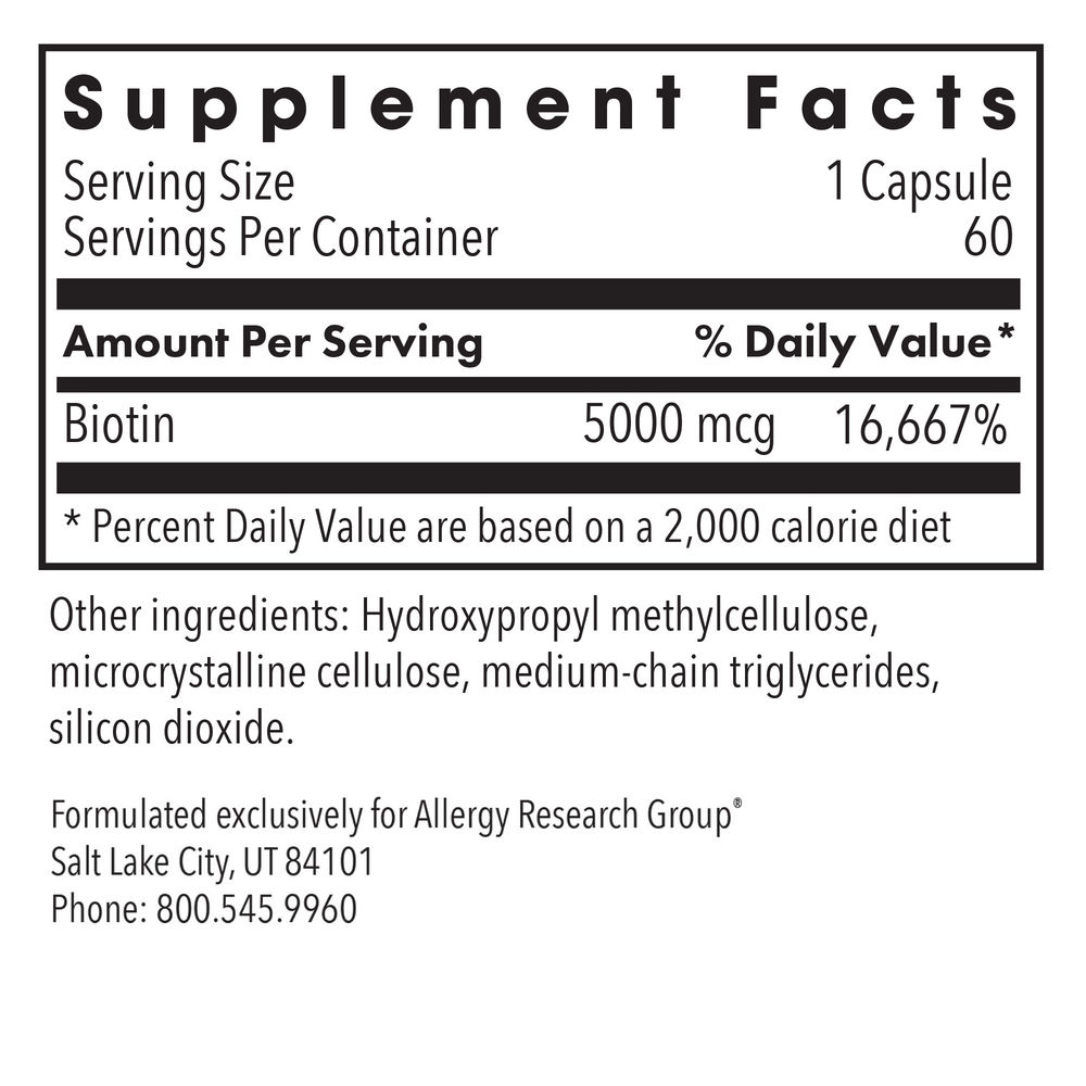 Allergy Research Group Biotin 5000 - Image 3