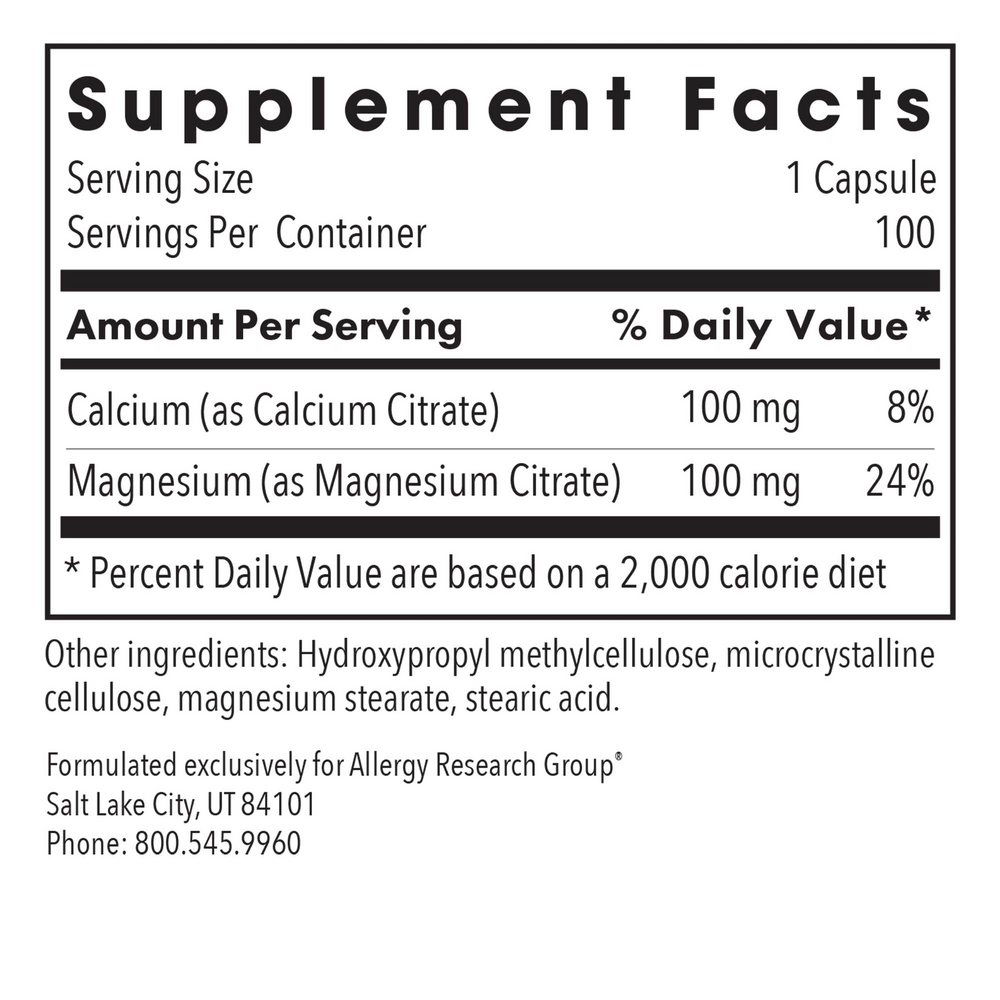 Allergy Research Group Calcium/Magnesium Citrate - Image 3