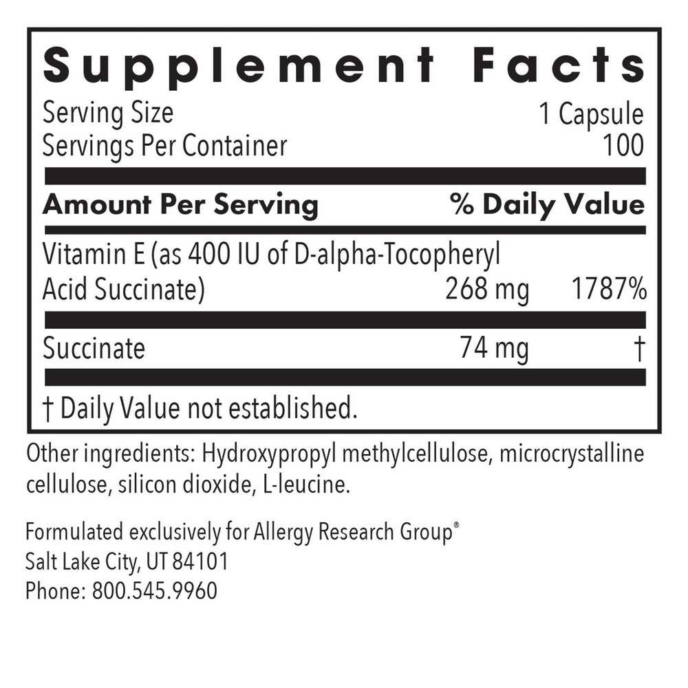 Allergy Research Group Vitamin E (succinate) - Image 3