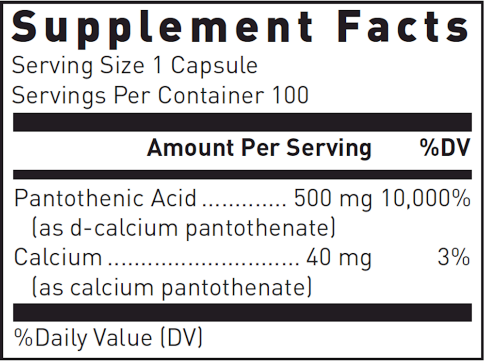 Douglas Labs Pantothenic Acid 500mg - Image 3