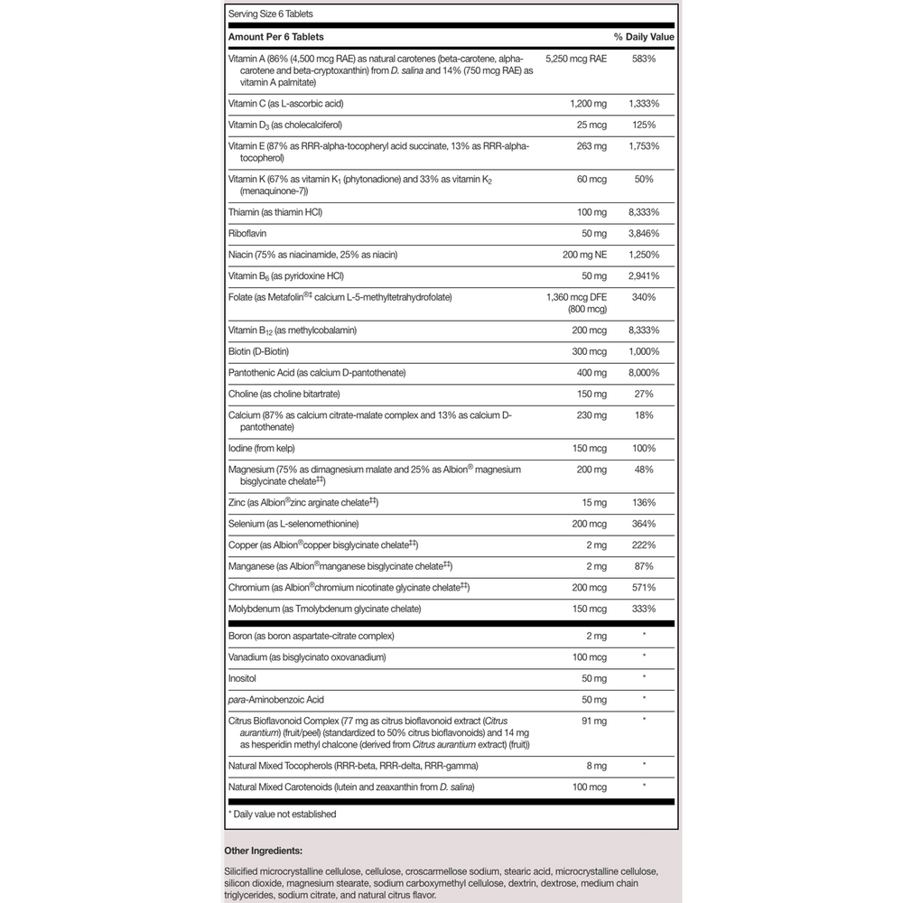 Klaire Labs/SFI Health MultiThera® 1 Iron-Free Tablet - Image 3