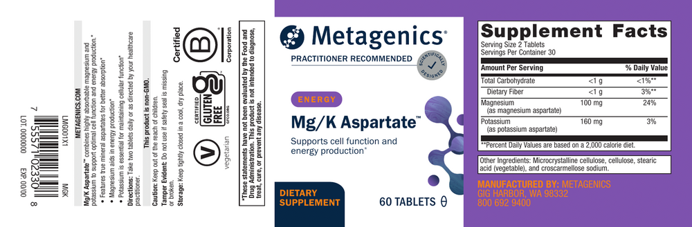Metagenics Mg/K Aspartate™ - Image 3