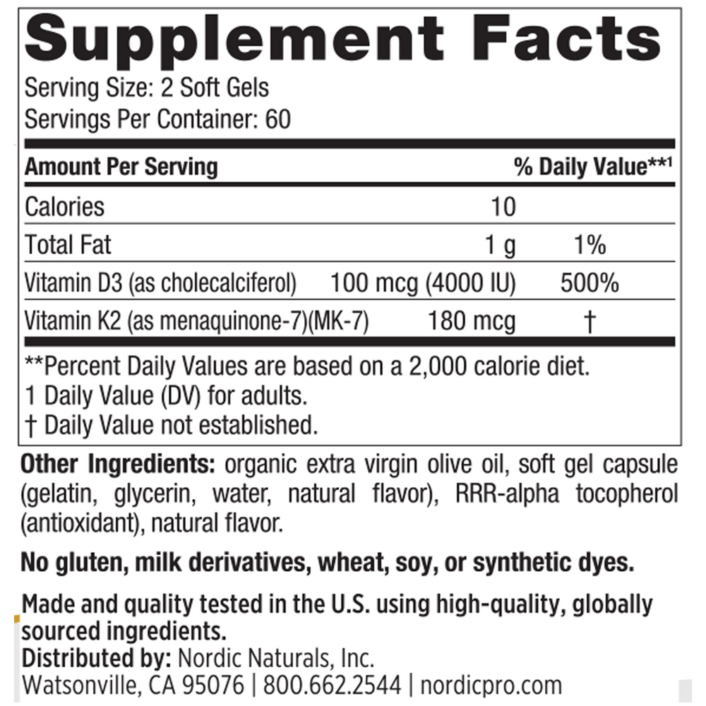 Nordic Naturals Vitamin D3+K2, Orange - Image 3