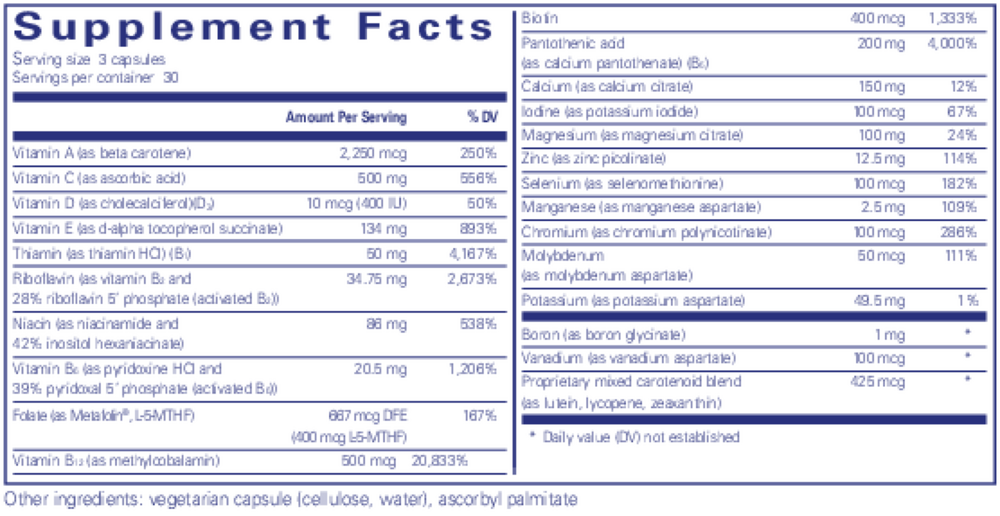 Pure Encapsulations Nutrient 950® without Copper & Iron - Image 3