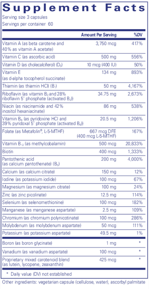 Pure Encapsulations Nutrient 950® A without copper & iron - Image 3
