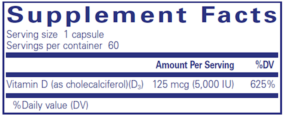 Pure Encapsulations Vitamin D3 125mcg (5,000IU) - Image 3