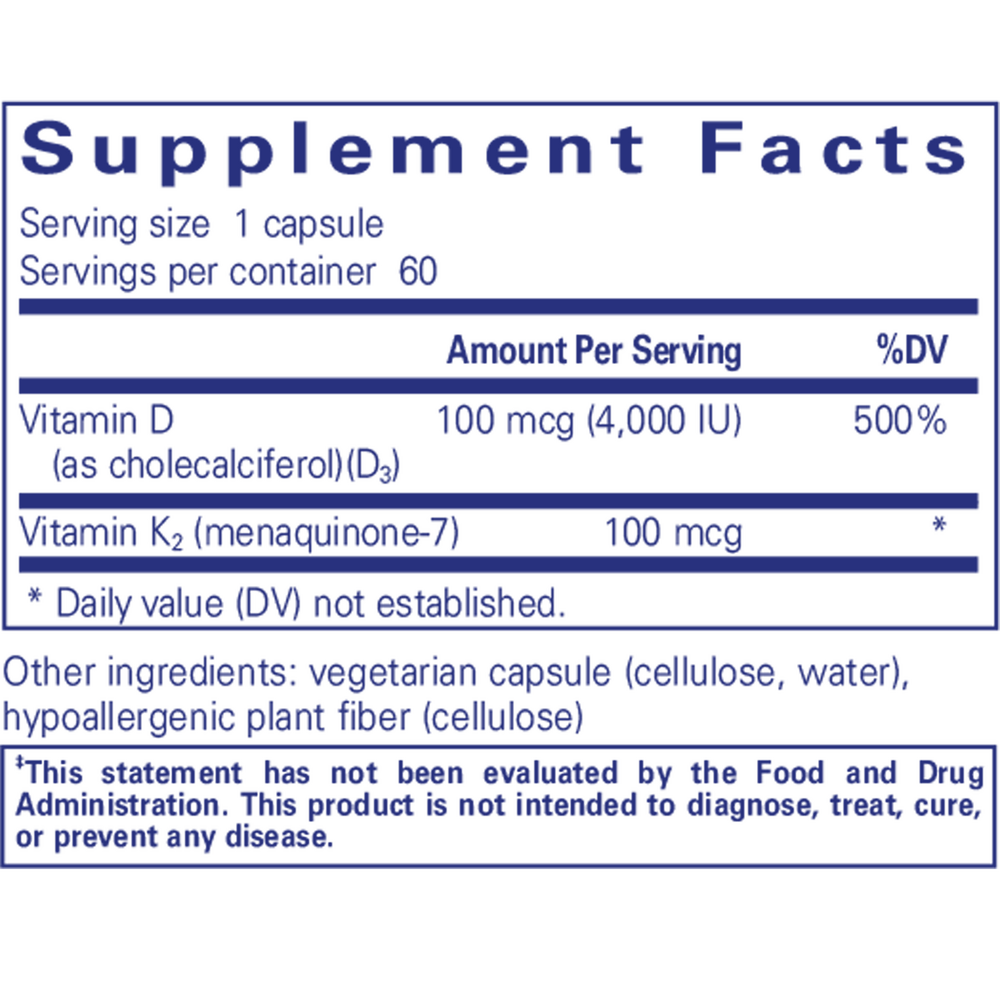 Pure Encapsulations Vitamin D3 & K2 - Image 3