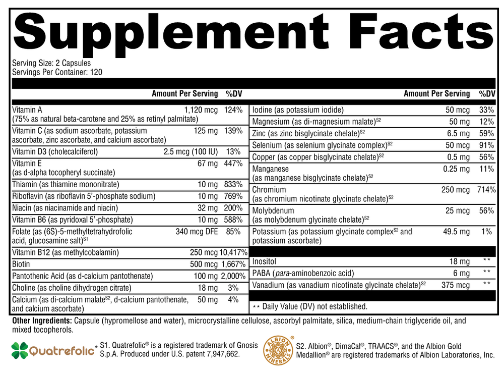 XYMOGEN ActivNutrients Without Iron (Multivitamin) - Image 6