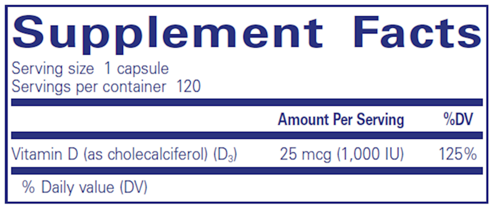 Pure Encapsulations Vitamin D3 25mcg (1,000IU) - Image 6