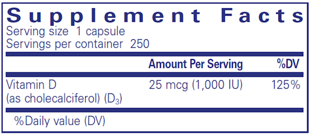Pure Encapsulations Vitamin D3 25mcg (1,000IU) - Image 9