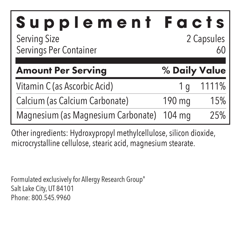 Allergy Research Group Buffered Vitamin C Capsules - Image 3