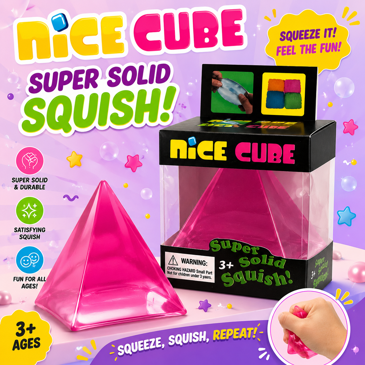Nice Cube Pyramid Squishy Toy Set – Fidget Cubes - Image 4