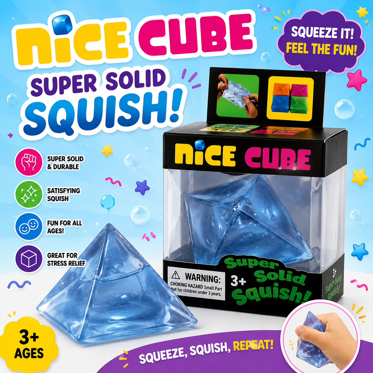 Nice Cube Pyramid Squishy Toy Set – Fidget Cubes - Image 2