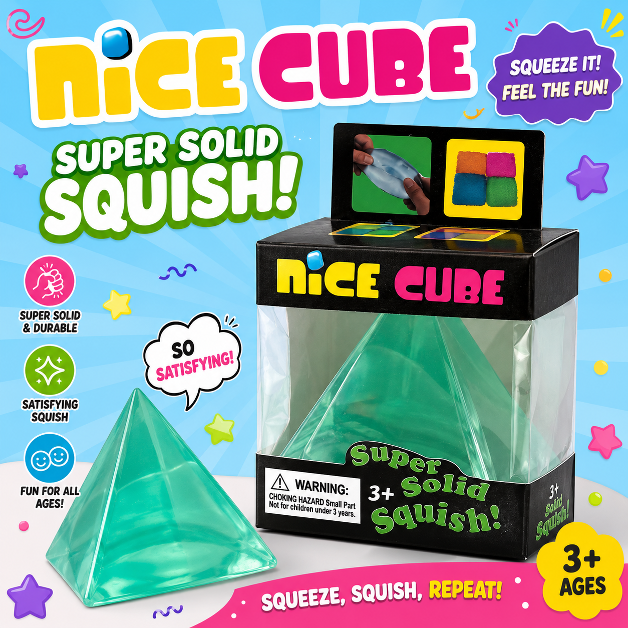 Nice Cube Pyramid Squishy Toy Set – Fidget Cubes - Image 5