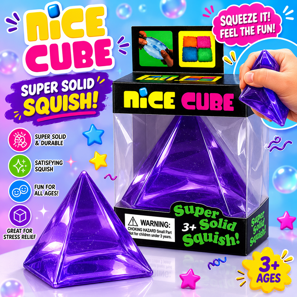 Nice Cube Pyramid Squishy Toy Set – Fidget Cubes - Image 3
