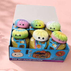 Dumpling Shape Squishy Soft Slow Rising Stress Relief Toy: Colorful Dumpling Squishy / Approx. 3.54" Diameter