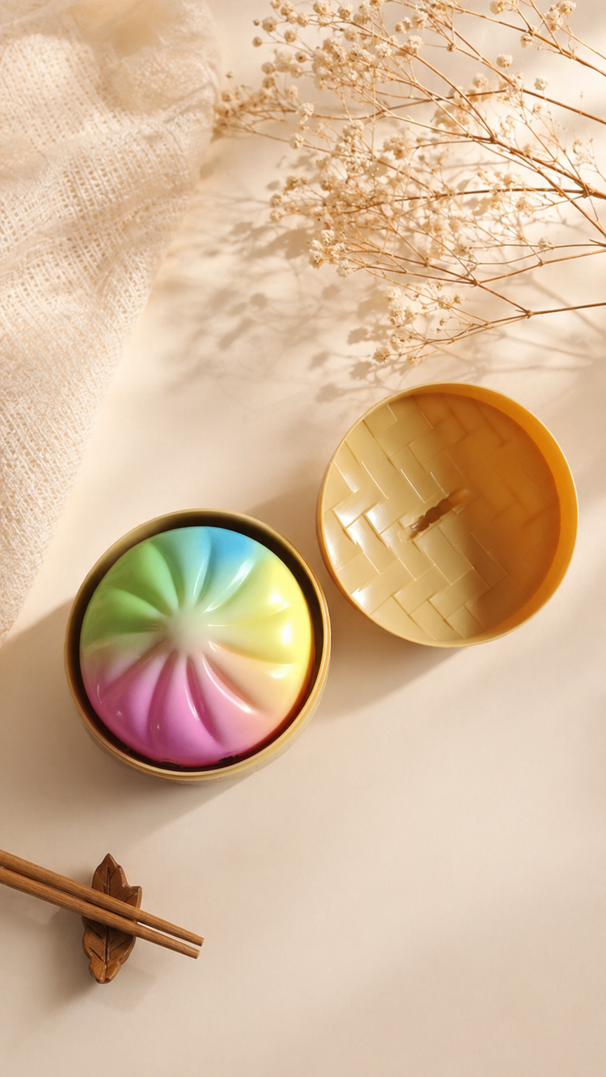 Dumpling Shape Squishy Soft Slow Rising Stress Relief Toy: Colorful Dumpling Squishy / Approx. 3.54" Diameter - Image 4