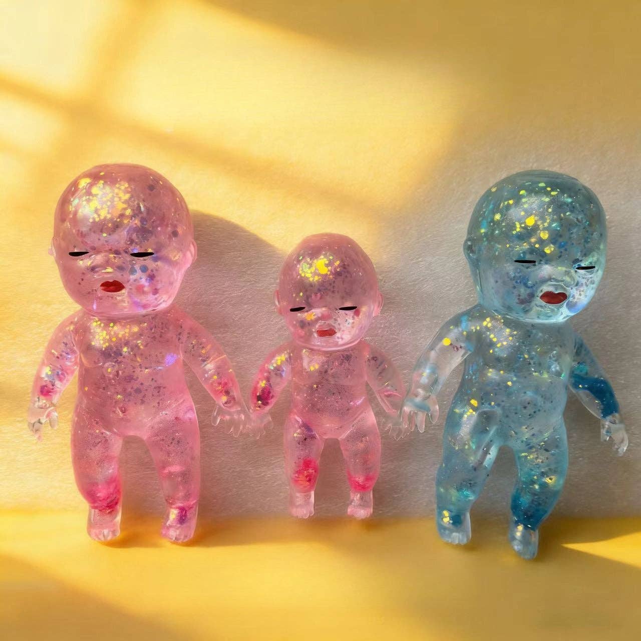 Glitter Jelly Doll Squishy Toy Soft Squeeze Stress Relief: Pink Glitter Doll Squishy / 14cm/5.5inch - Image 3