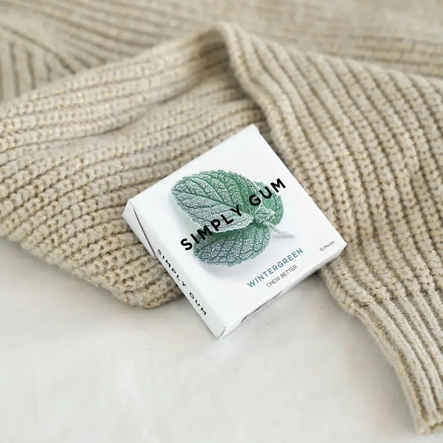 Wintergreen Chewing Gum - Natural + Plastic-Free | 6 Pack