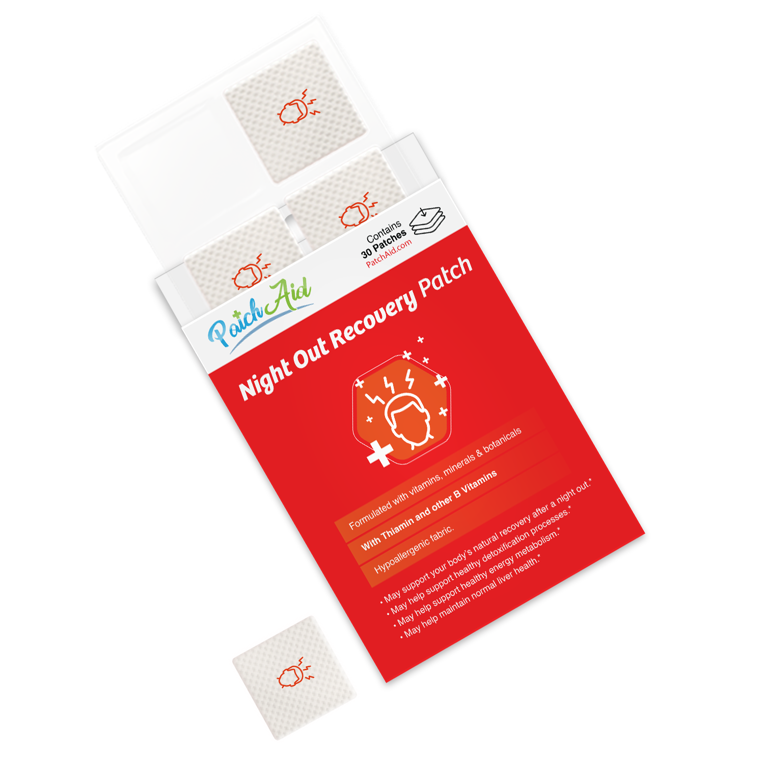 Night Out Recovery Patch - Fast Recovery & Vitamin Support: 12-Pack with Display Case - Image 3