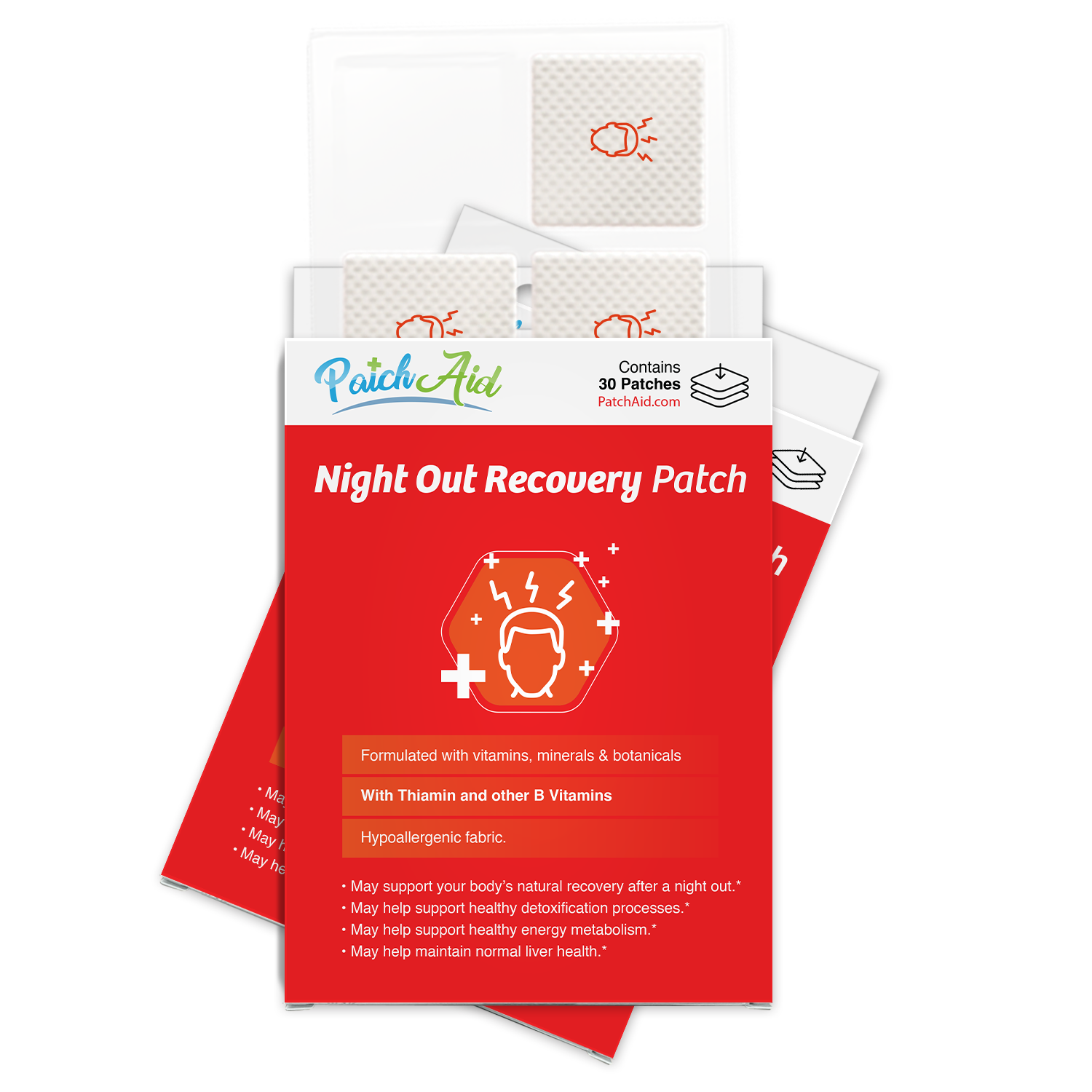 Night Out Recovery Patch - Fast Recovery & Vitamin Support: 12-Pack with Display Case - Image 2