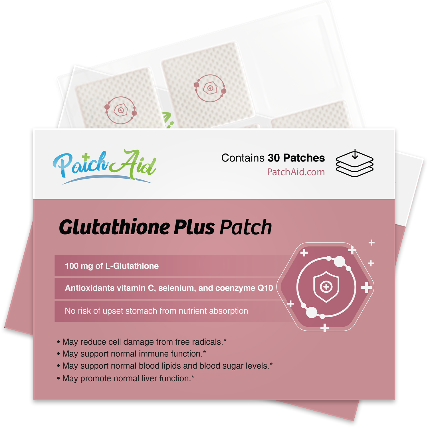 Glutathione Plus Patch - Antioxidant & Detox Support: 12-Pack with Display Case - Image 2