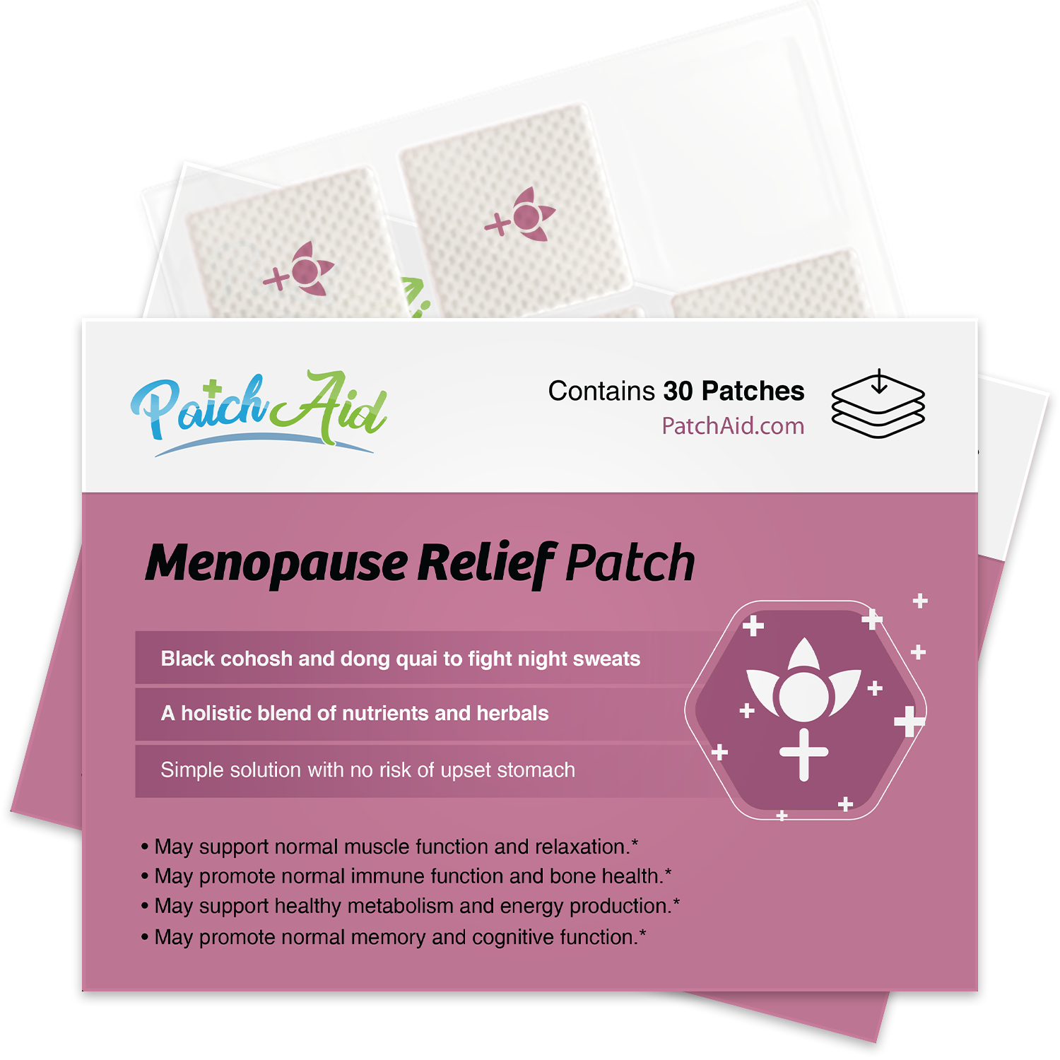Menopause Relief Patch - Natural Symptom Relief & Support: 12-Pack with Display Case - Image 2