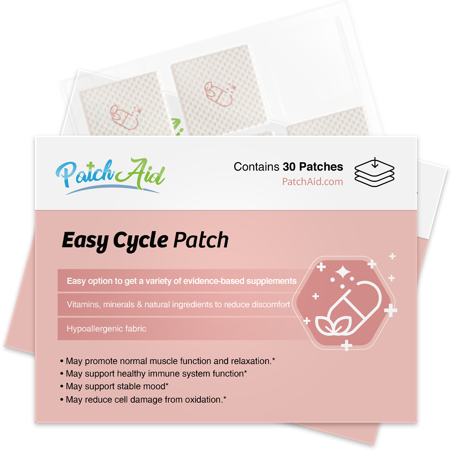Easy Cycle Patch - Menstrual Relief & Hormone Support: 12-Pack with Display Case - Image 2