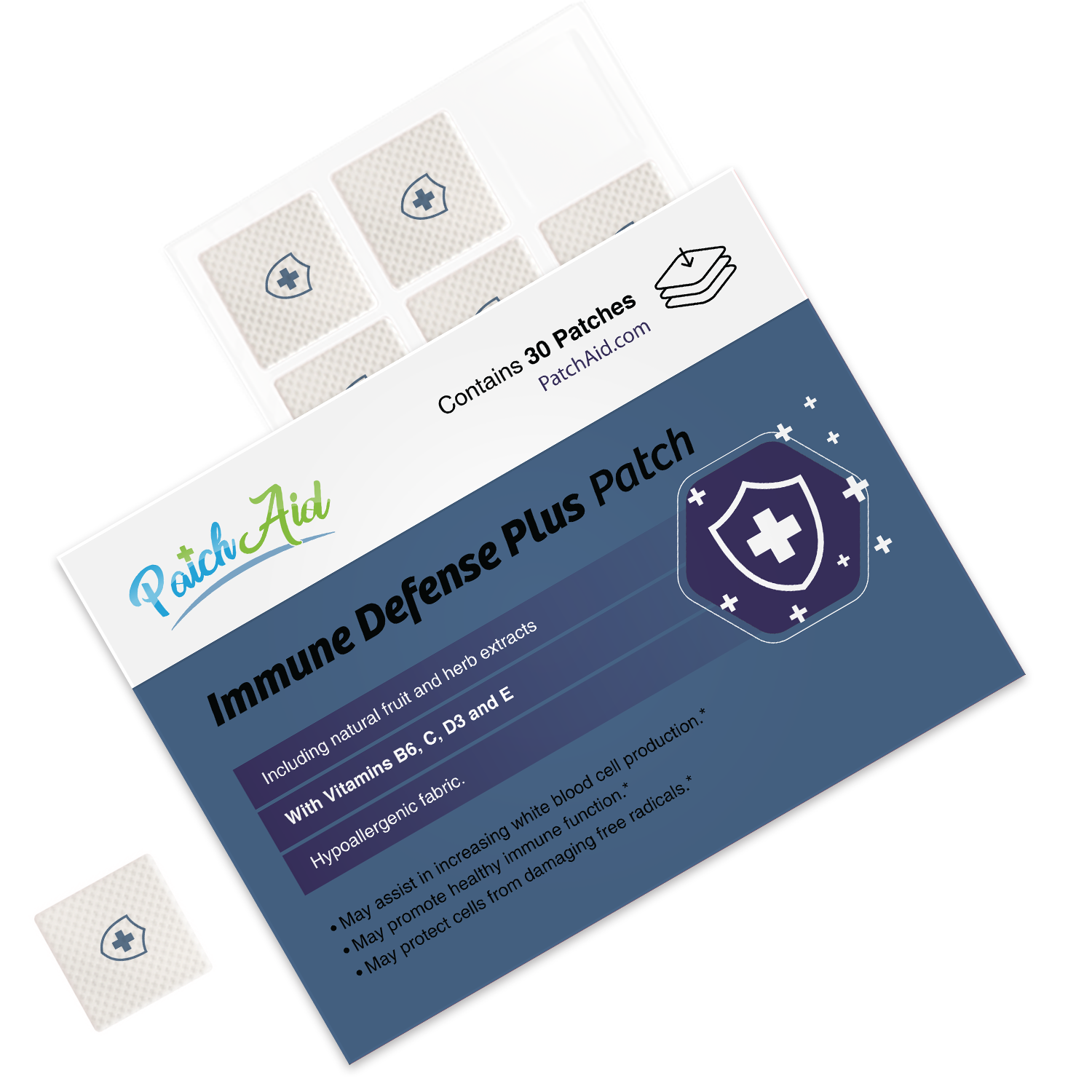 Immune Defense Plus Patch - Immune Support with Zinc & C, D: 12-Pack with Display Case - Image 3