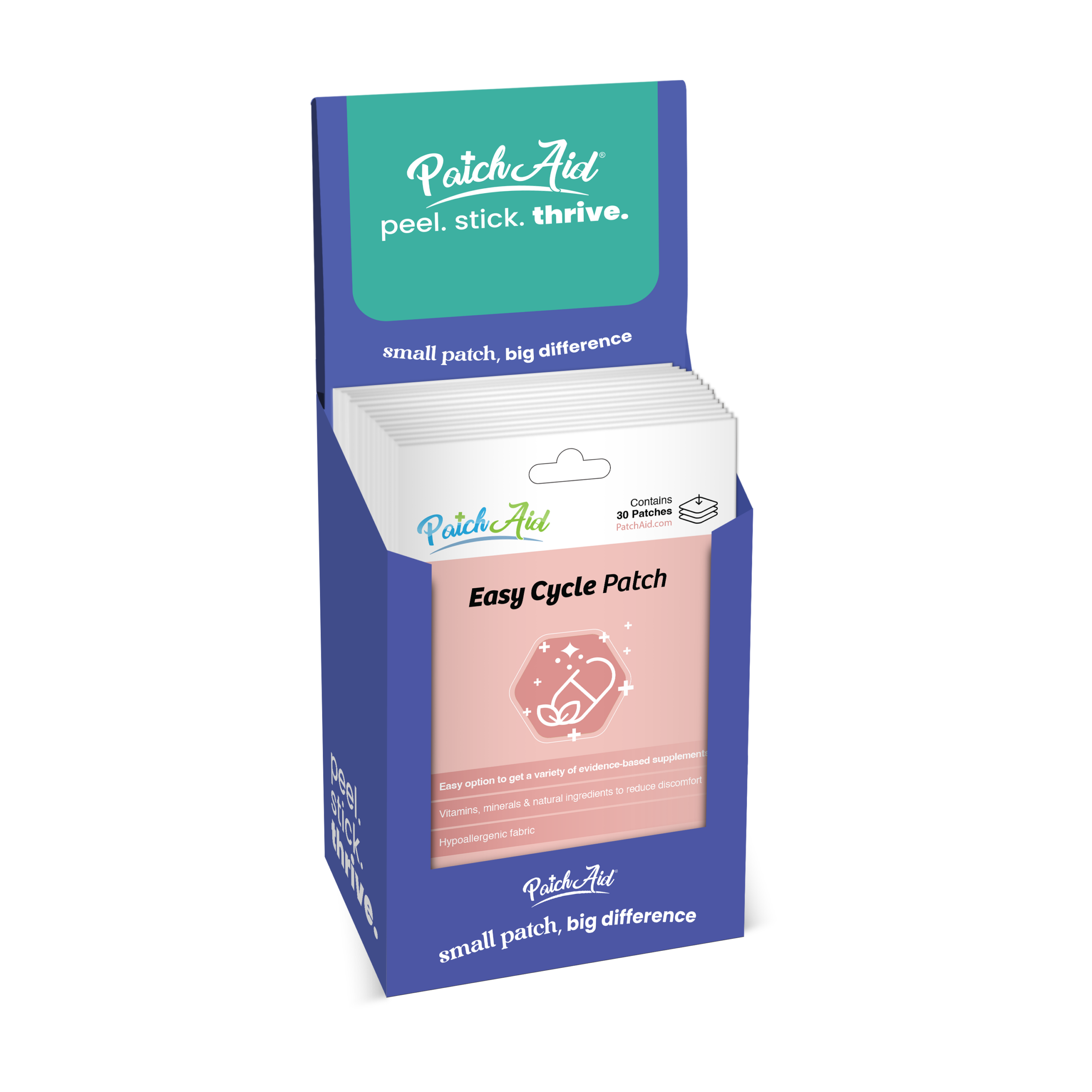 Easy Cycle Patch - Menstrual Relief & Hormone Support: 12-Pack with Display Case