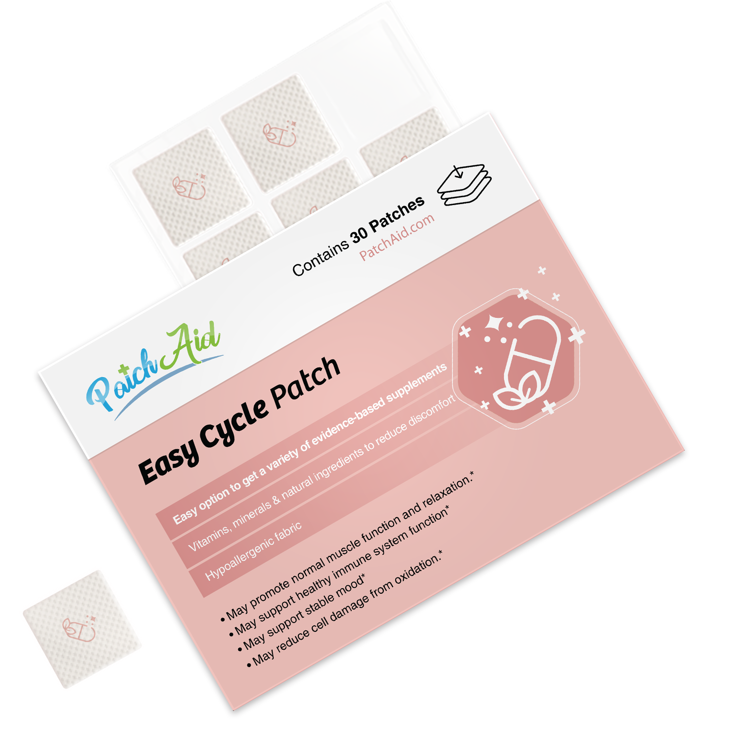 Easy Cycle Patch - Menstrual Relief & Hormone Support: 12-Pack with Display Case - Image 3