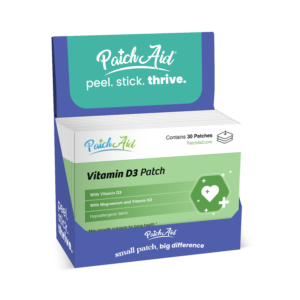 Vitamin D3 with K2 Patch - Bone, Heart & Immune Support: 12-Pack with Display Case