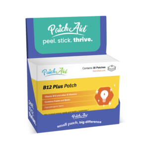 B12 Energy Plus Vitamin Patch - Energy & Mood Support: 12-Pack with Display Case