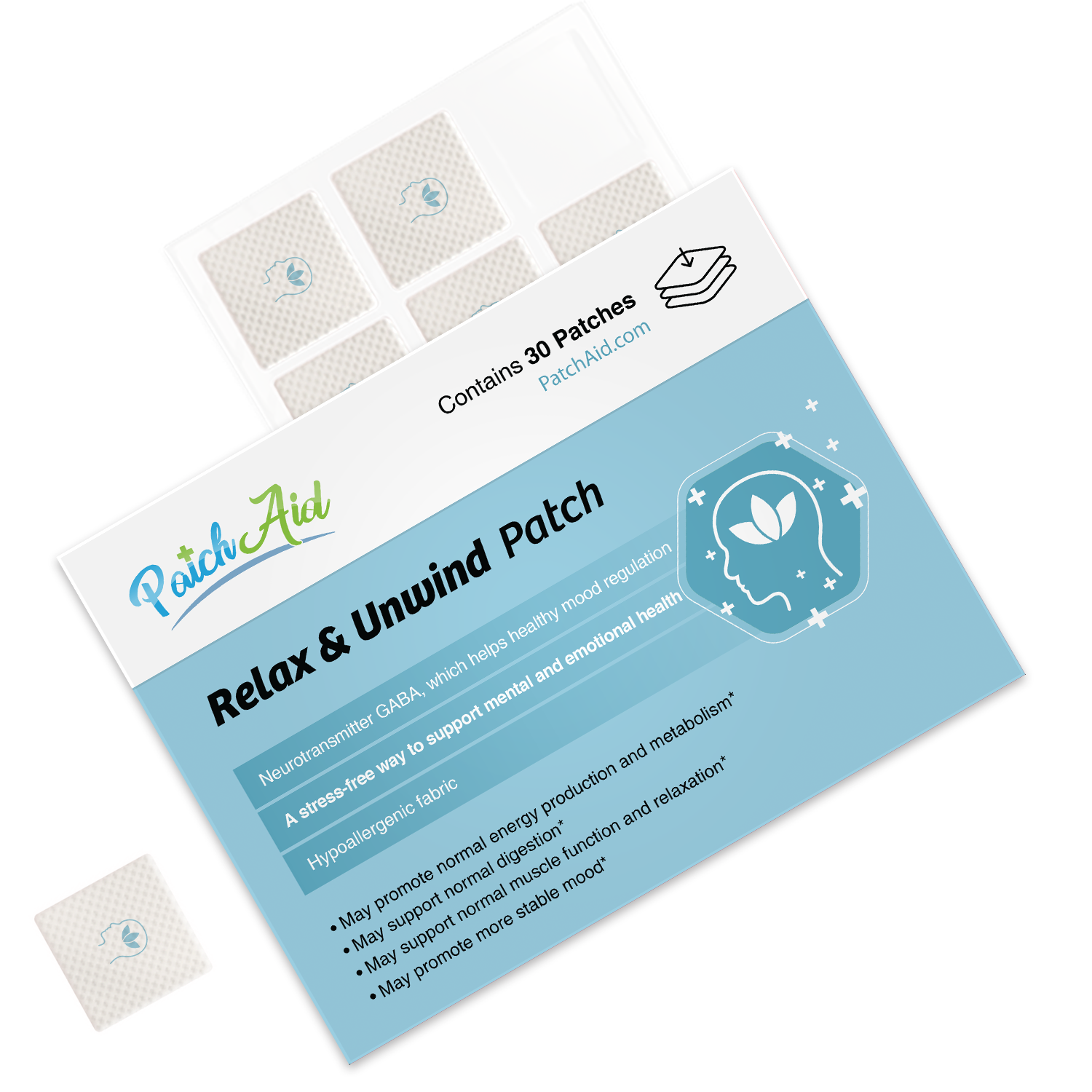 Relax & Unwind Patch - Stress Relief & Relaxation Support: 12-Pack with Display Case - Image 3