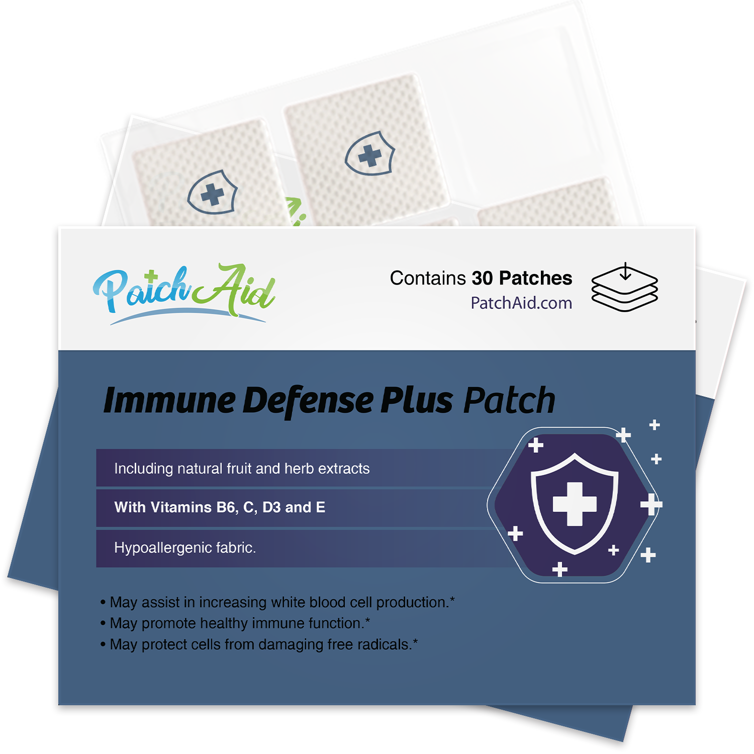 Immune Defense Plus Patch - Immune Support with Zinc & C, D: 12-Pack with Display Case - Image 2