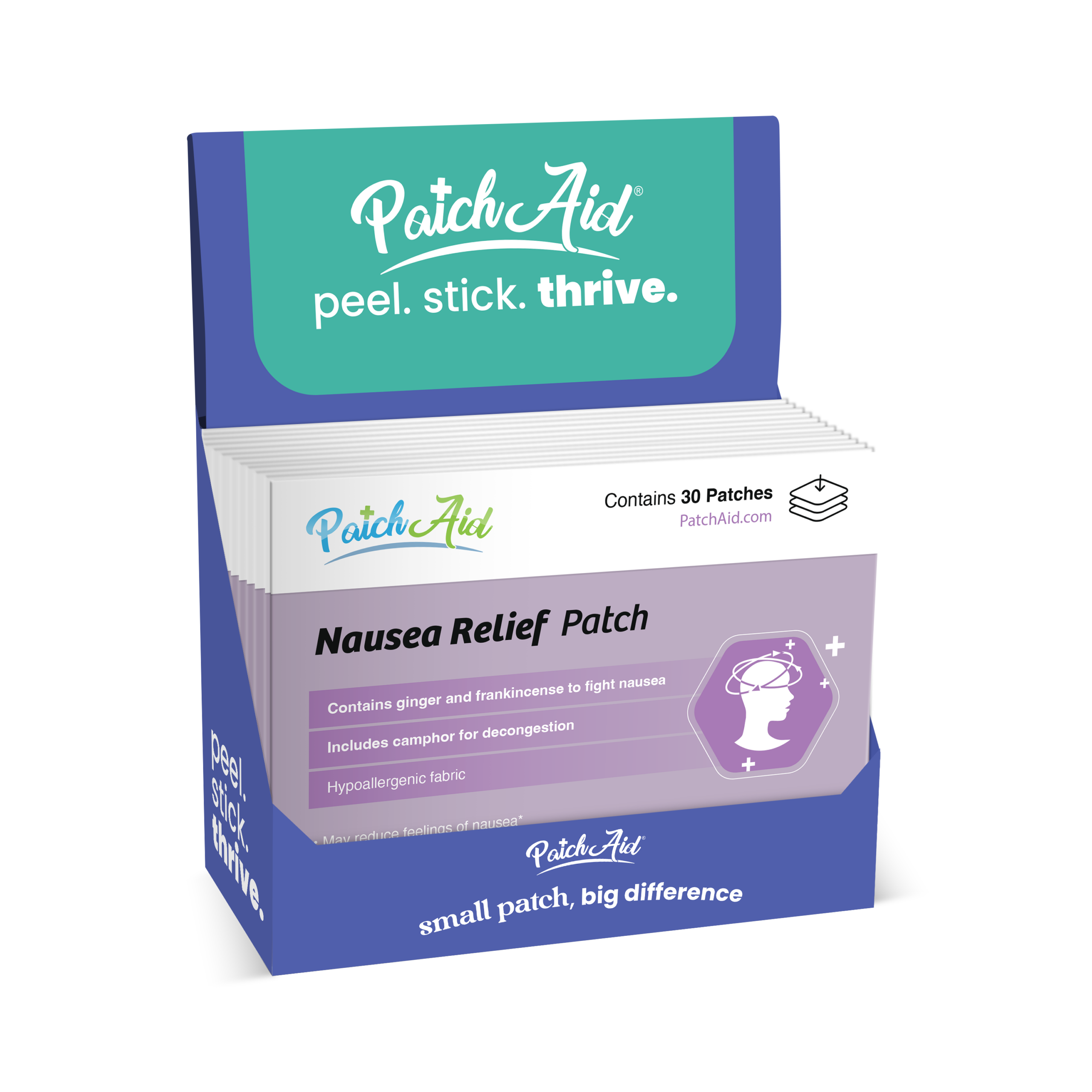 Nausea Relief Patch - Gentle & Natural Nausea Remedy: 12-Pack with Display Case