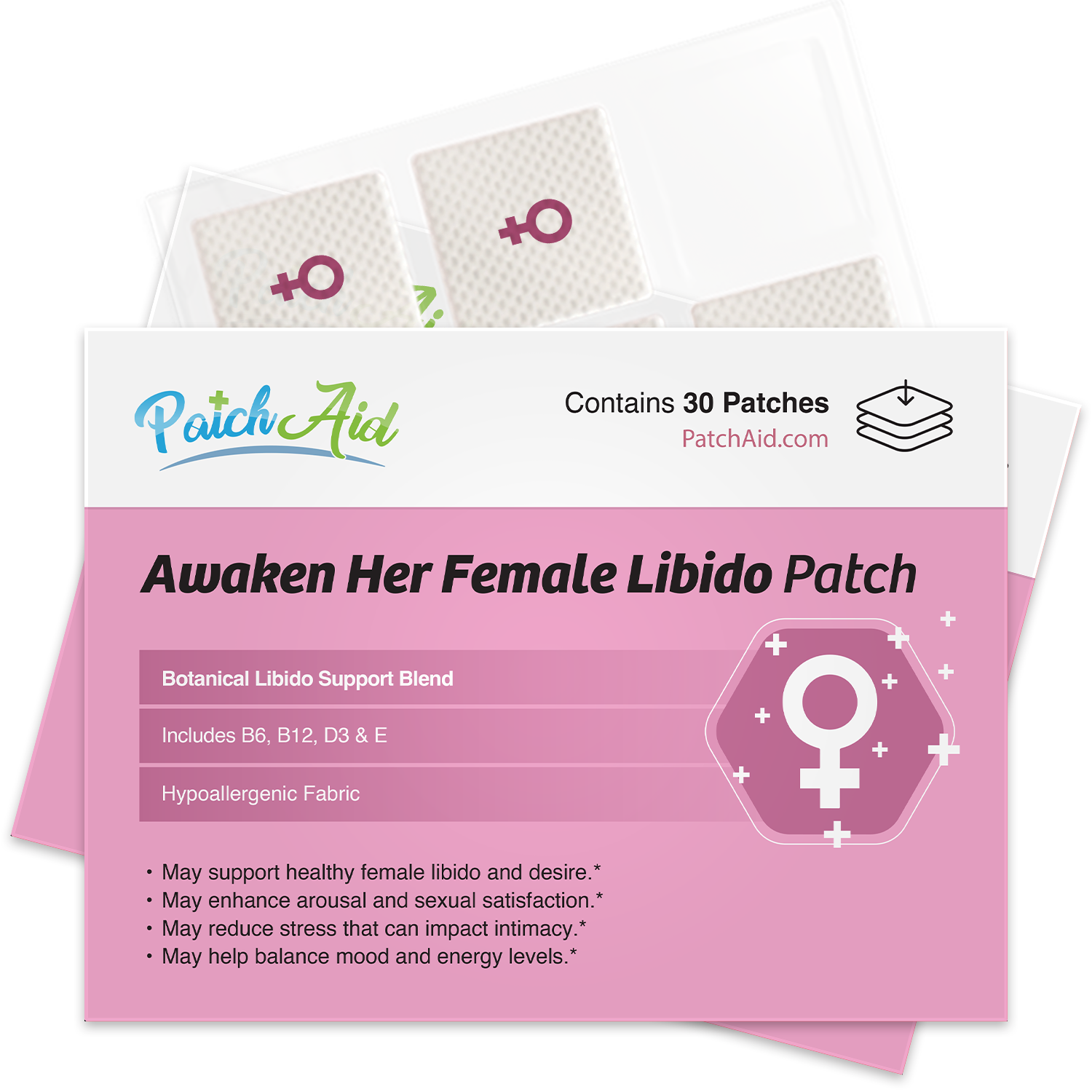 Awaken Her Female Libido Patch - Desire & Energy Support: 12-Pack with Display Case - Image 2