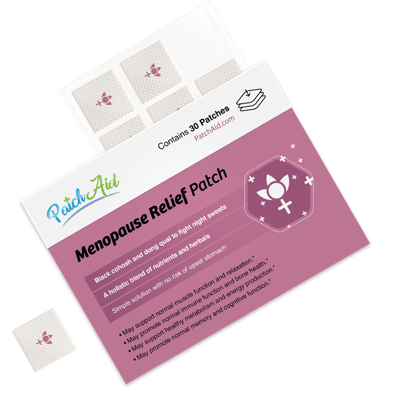 Menopause Relief Patch - Natural Symptom Relief & Support: 12-Pack with Display Case - Image 3